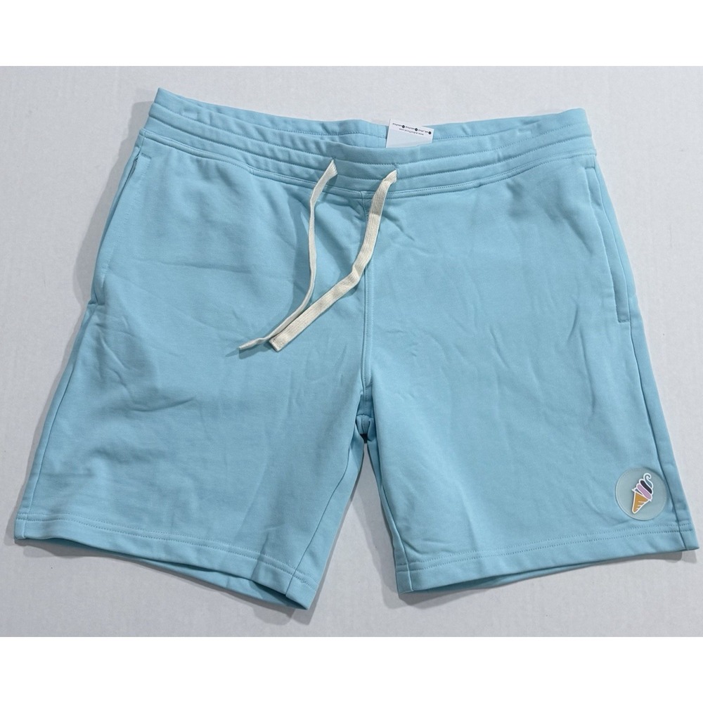 Eubi Shorts Mens XXL Loungewear Blue Cotton Glow In The Dark Ice Cream Patch